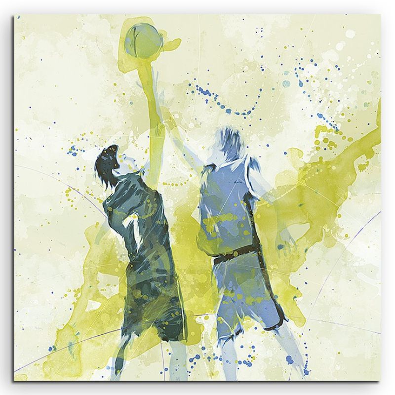 Basketball 60x60cm SPORTBILDER Paul Sinus Art Splash Art Wandbild Aquarell Art