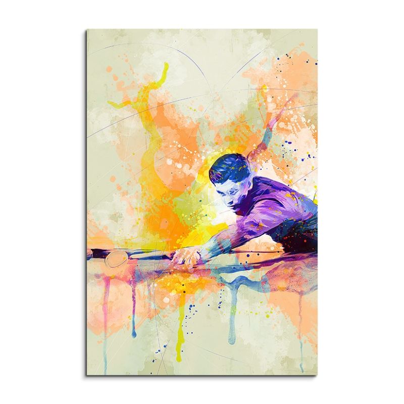 Snooker I 90x60cm Aquarell Art Leinwandbild