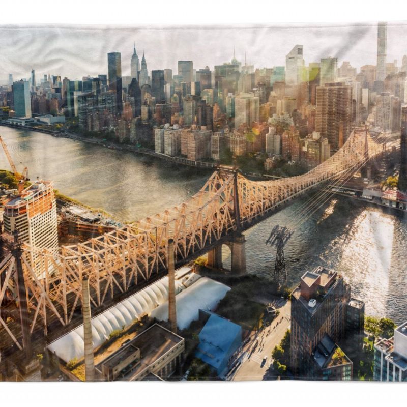 Handtuch Strandhandtuch Saunatuch Kuscheldecke  mit Fotomotiv New York Skyline H