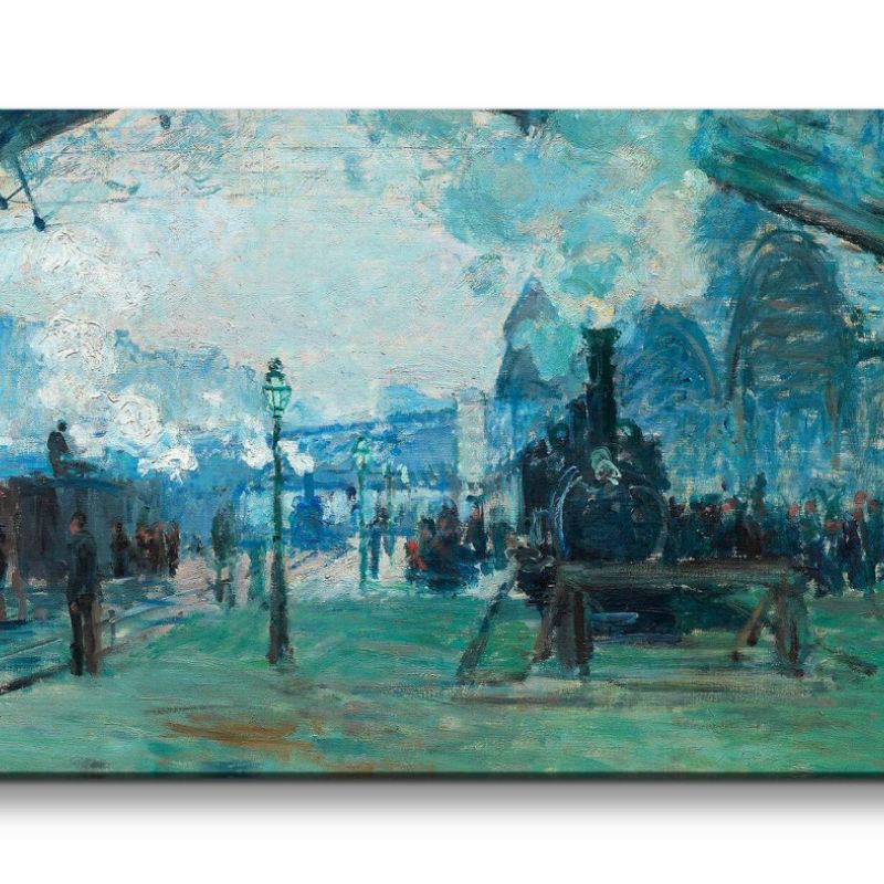 Remaster 120x60cm Claude Monet Impressionismus weltberühmtes Wandbild Arrival of the Normandy Train