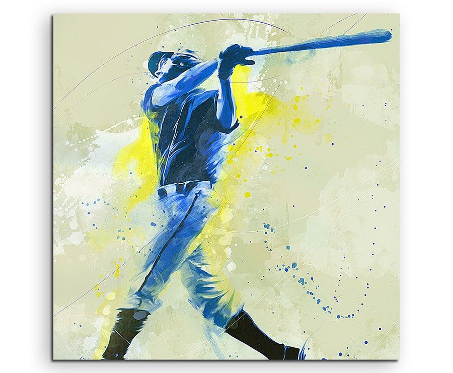 Baseball IV 60x60cm SPORTBILDER Paul Sinus Art Splash Art Wandbild Aquarell Art