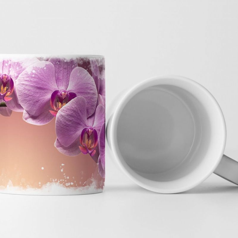 Tasse Geschenk Naturfotografie – Rosa Orchideenzweig