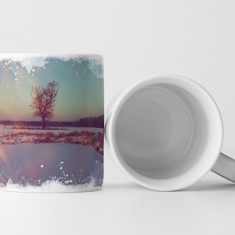 Tasse Geschenk Großartige Winterlandschaft – Fotografie eines Sonnenuntergangs