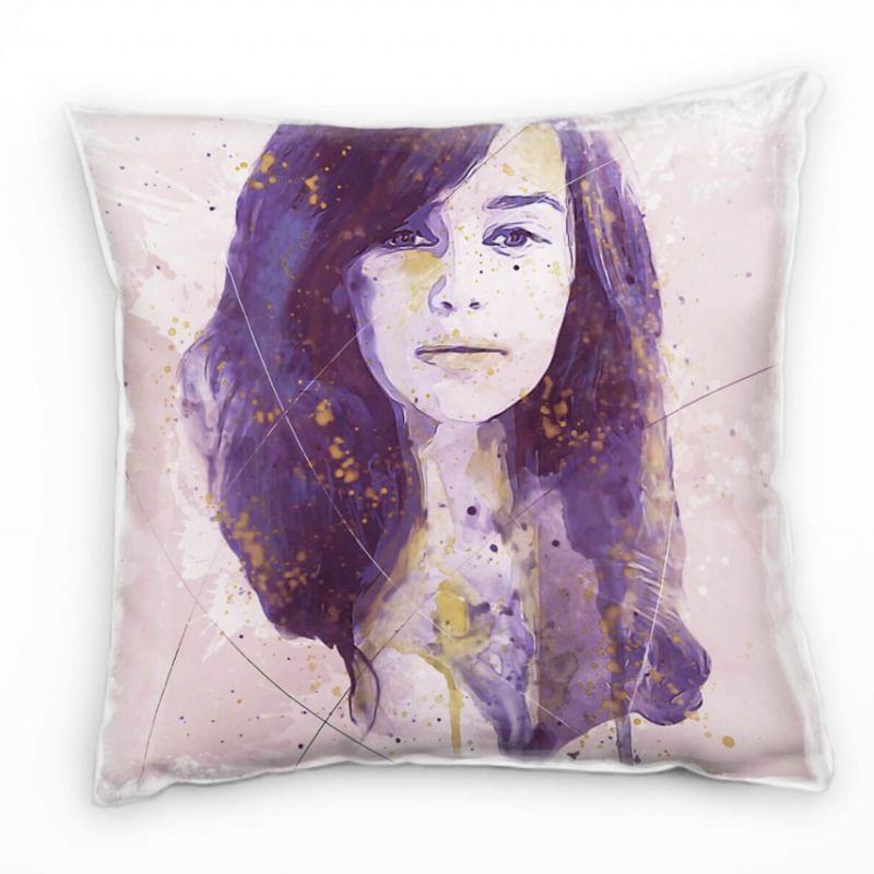 Emilia Clarke II Deko Kissen Bezug 40x40cm für Couch Sofa Lounge Zierkissen