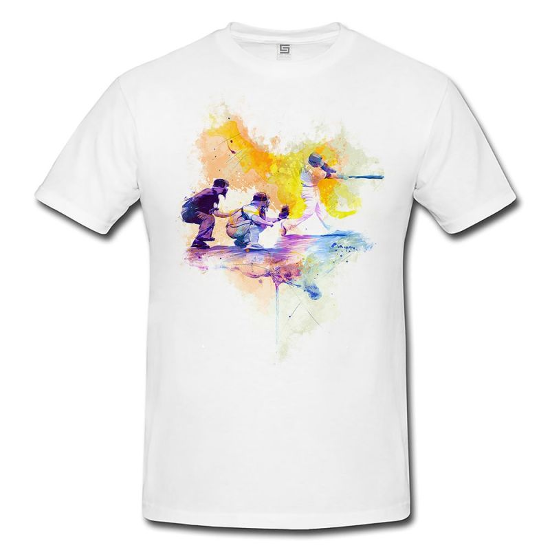 Baseball VI  Herren und Damen T-Shirt Sport Motiv aus Paul Sinus Aquarell