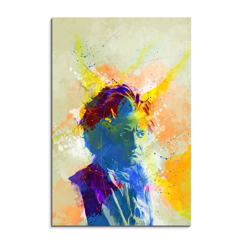 Beethoven 90x60cm Aquarell Art Leinwandbild