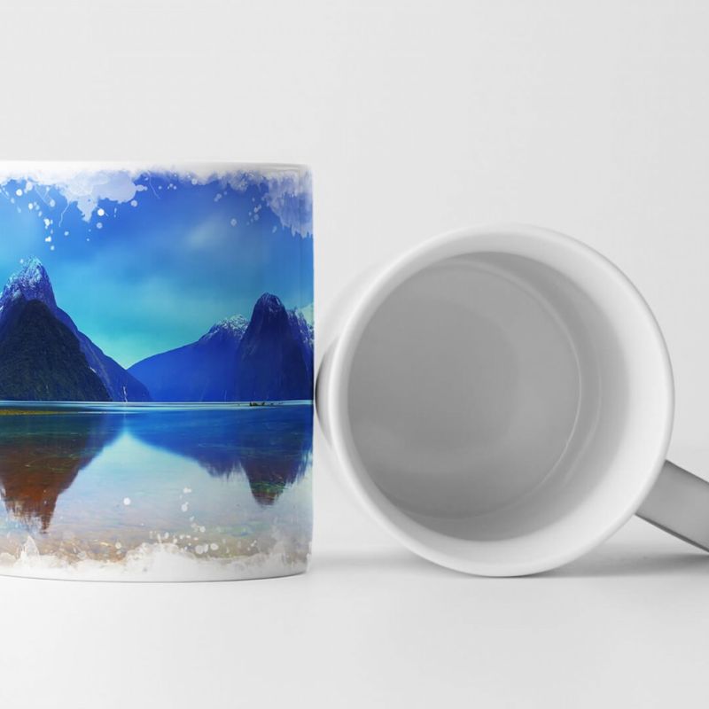 Tasse Geschenk Landschaftsfotografie –  Rote Algen und Berge