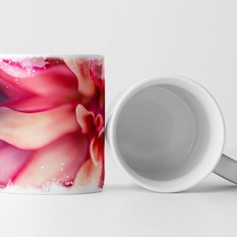 Tasse Geschenk Naturfotografie – Beschnittene pink rote Blüte