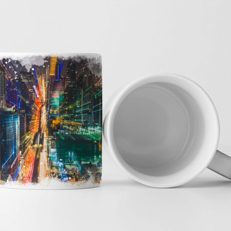 Tasse Geschenk Urbane Fotografie – Bangkok bei Nacht Thailand