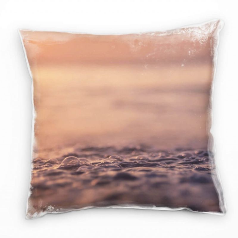 Macro, Wasserblasen, Sonnenuntergang, orange Deko Kissen 40x40cm für Couch Sofa Lounge Zierkissen