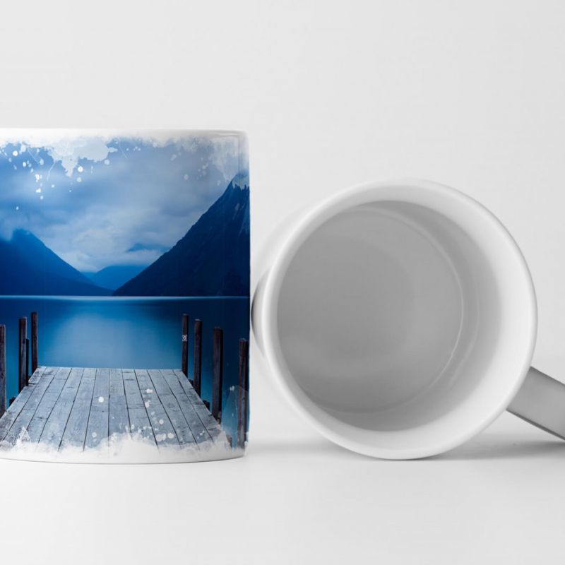 Tasse Geschenk Landschaftsfotografie – Einsamer Steg am See