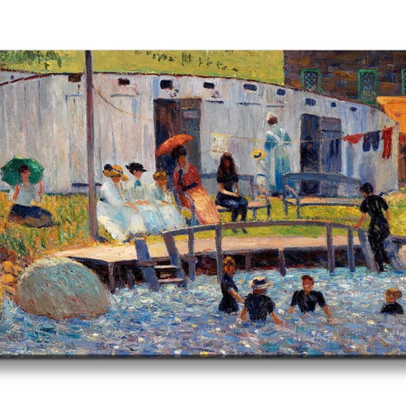 Remaster 120x60cm The Bathing Hour von William James Glackens Impressionismus Zeitlose Kunst