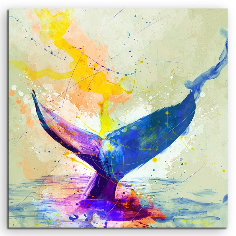 Wal 60x60cm Aquarell Art Leinwandbild