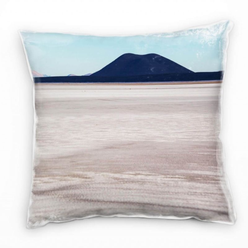 Strand und Meer, kleine Berge, blauer Himmel Deko Kissen 40x40cm für Couch Sofa Lounge Zierkissen