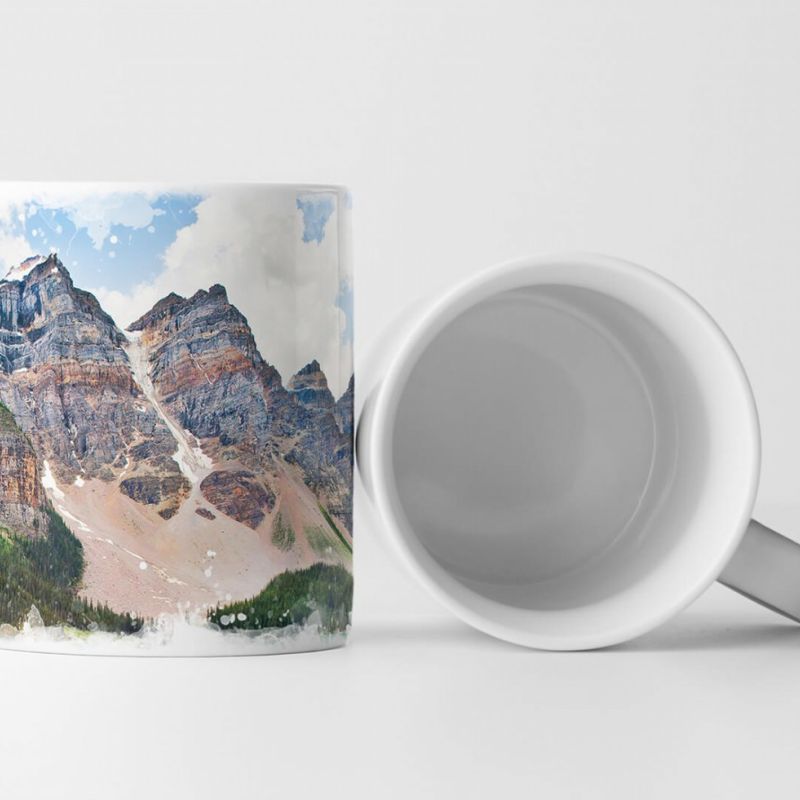 Tasse Geschenk Landschaftsfotografie – Rocky Mountains am Moraine See Kanada