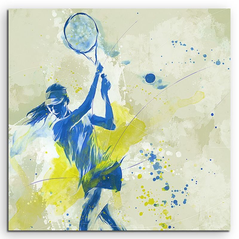 Tennis III 60x60cm SPORTBILDER Paul Sinus Art Splash Art Wandbild Aquarell Art