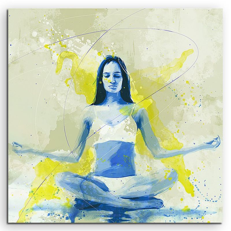 Yoga 60x60cm SPORTBILDER Paul Sinus Art Splash Art Wandbild Aquarell Art