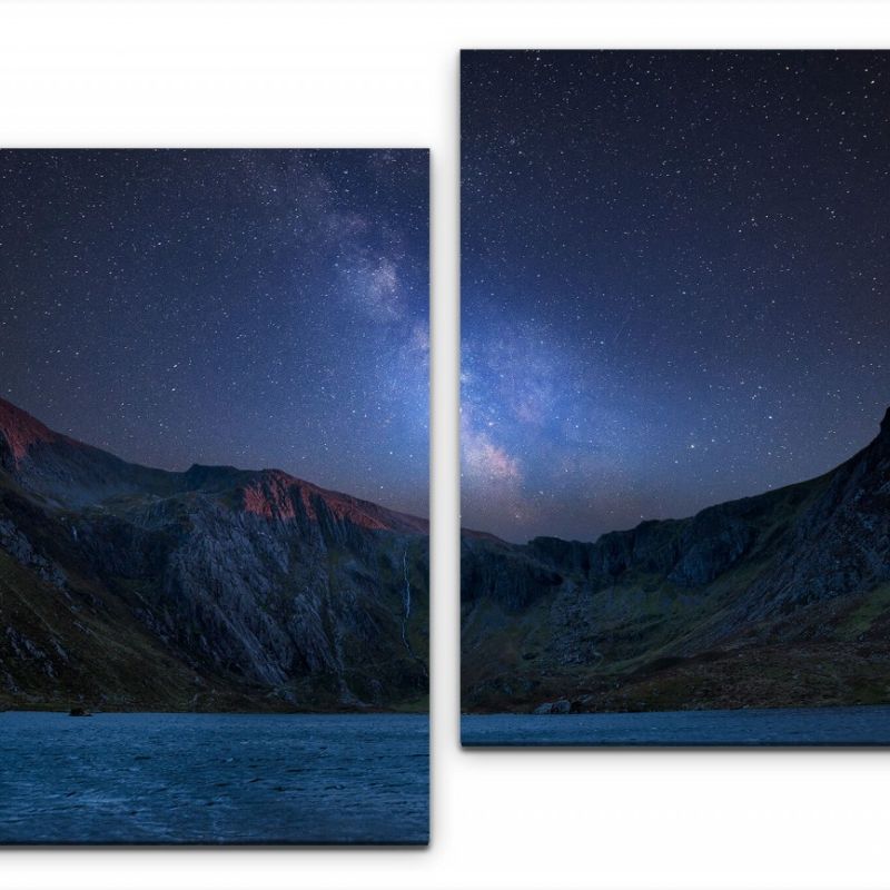 Berge vor einem See Wandbild in verschiedenen Größen