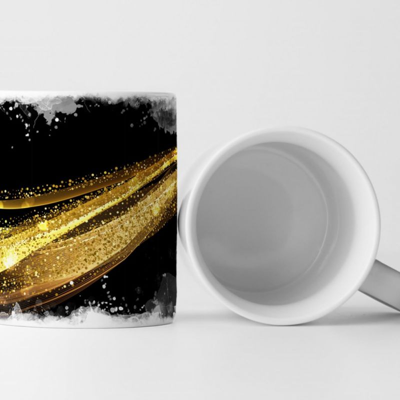 Tasse Geschenk golden schimmernde Welle