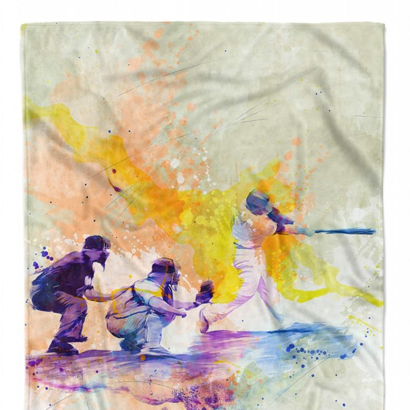 SplashArt Sport Handtuch Strandhandtuch Saunatuch Kuscheldecke Kunstvoll Baseball VI Spor