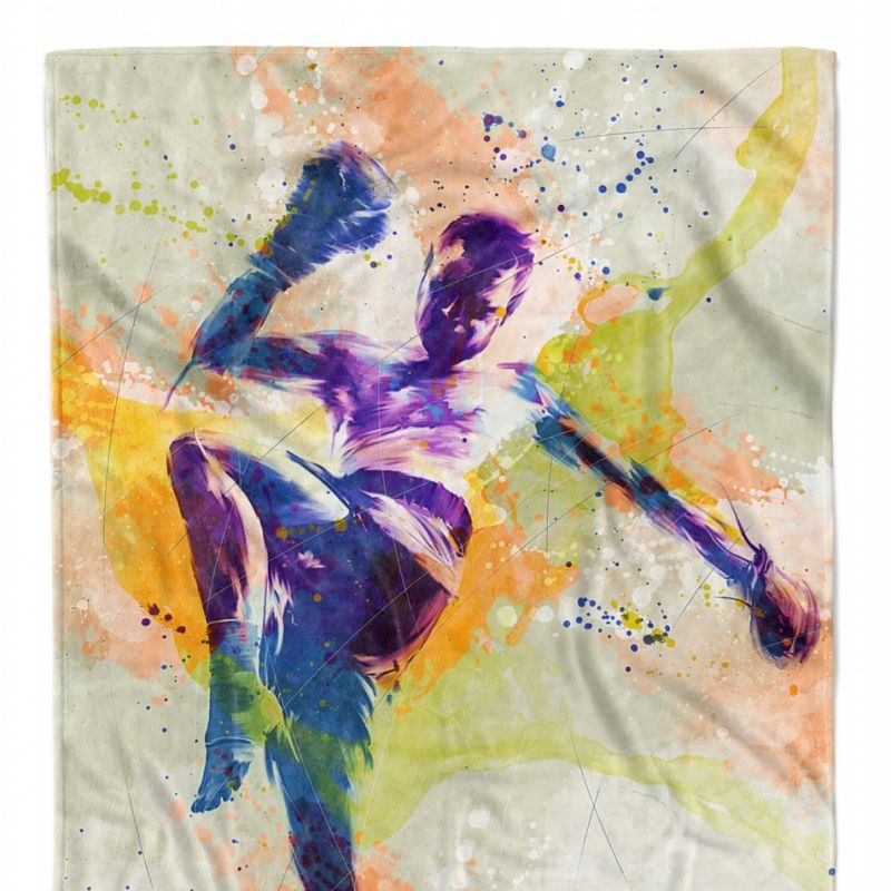 SplashArt Sport Handtuch Strandhandtuch Saunatuch Kuscheldecke Kunstvoll Kickboxen II Spo