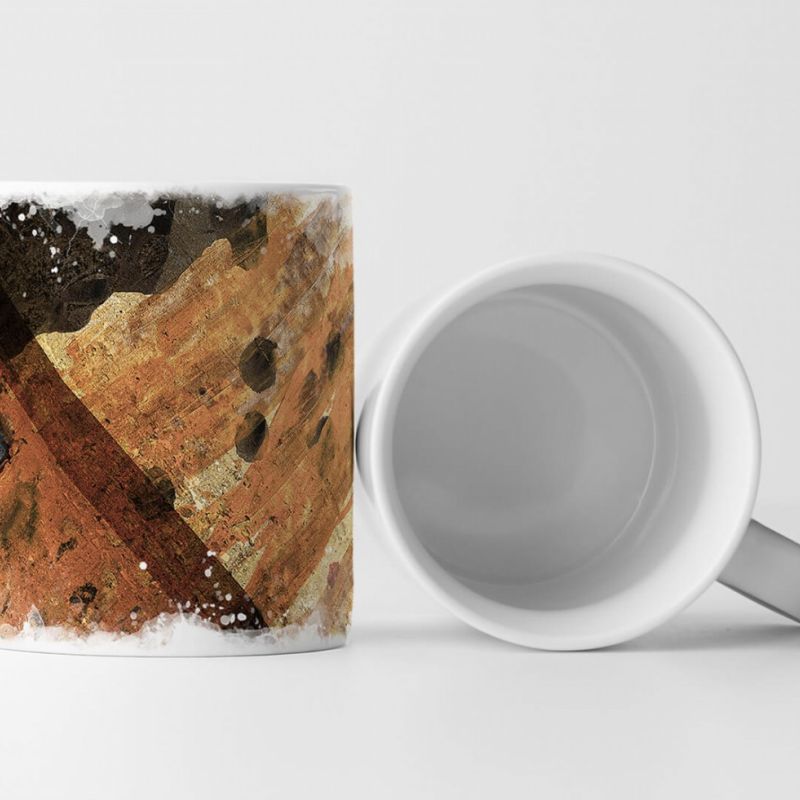 Tasse Geschenk dunkelbraun,sandbraun-peru farbige Abstraktion