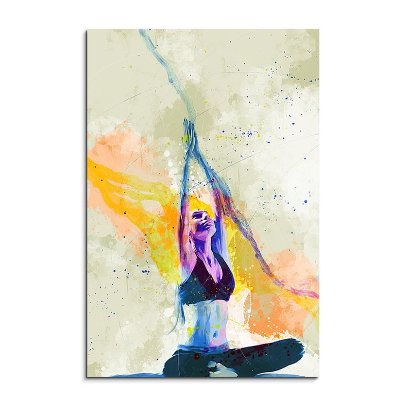 Yoga IV 90x60cm Aquarell Art Leinwandbild