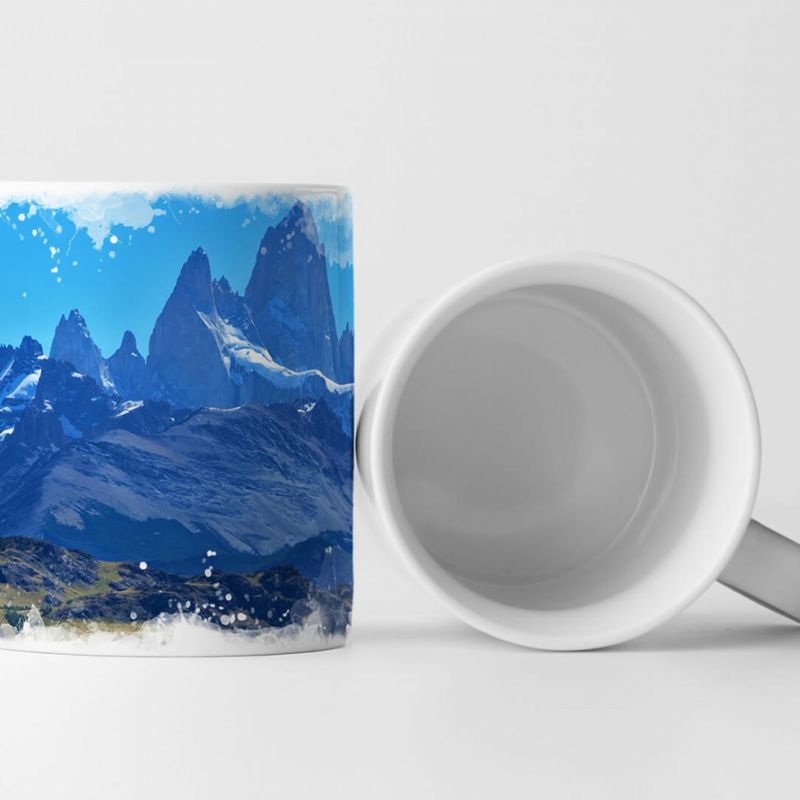 Tasse Geschenk Landschaftsfotografie – Fitz Roy Spitzen in den Anden