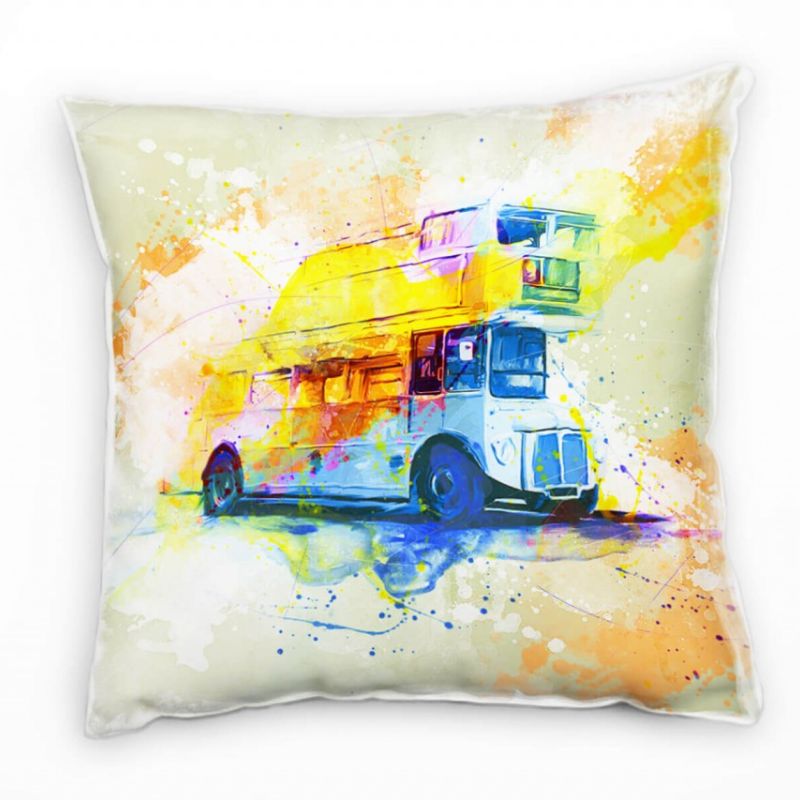 London Bus Deko Kissen Bezug 40x40cm für Couch Sofa Lounge Zierkissen