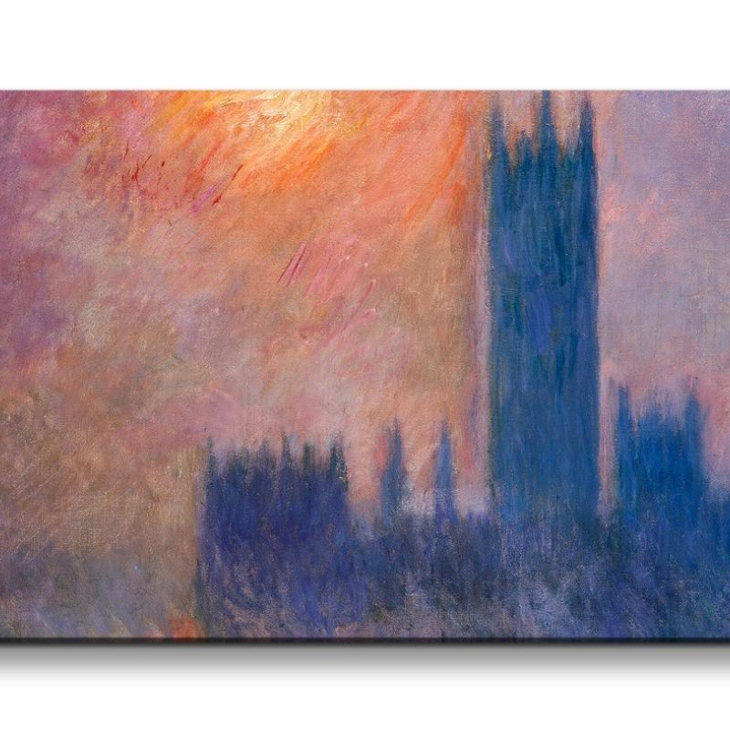 Remaster 120x60cm Claude Monet Impressionismus weltberühmtes Wandbild The Houses of Parliament