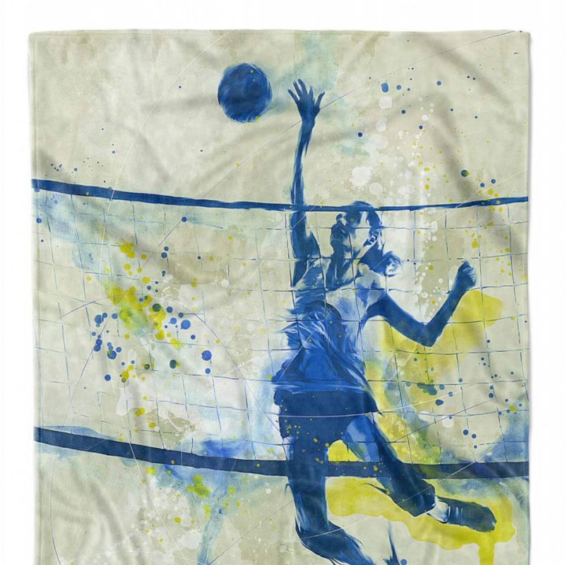 SplashArt Sport Handtuch Strandhandtuch Saunatuch Kuscheldecke Kunstvoll Volleyball Sport