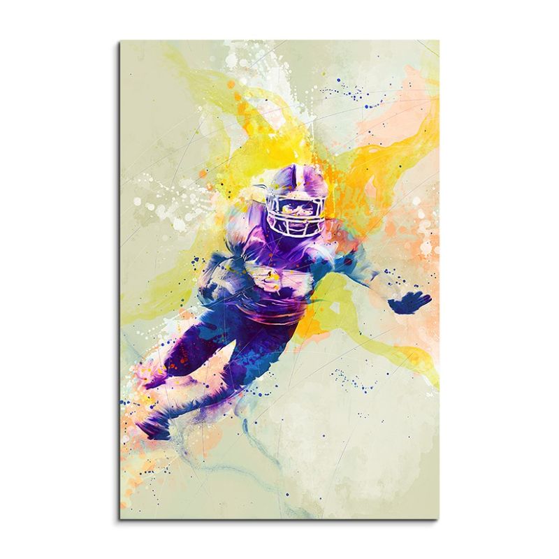 American Football IV 90x60cm Aquarell Art Leinwandbild