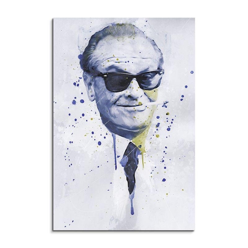 Jack Nicholson Splash 90x60cm Kunstbild als Aquarell auf Leinwand