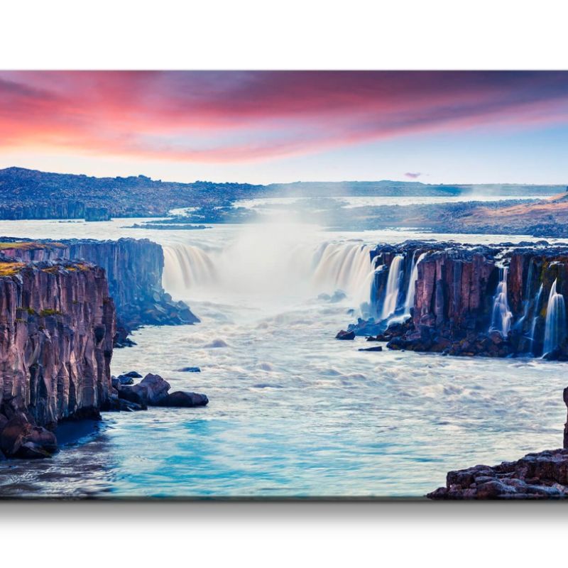 Leinwandbild 120x60cm Dettifoss Wasserfall Island Natur Schön Atemberaubend