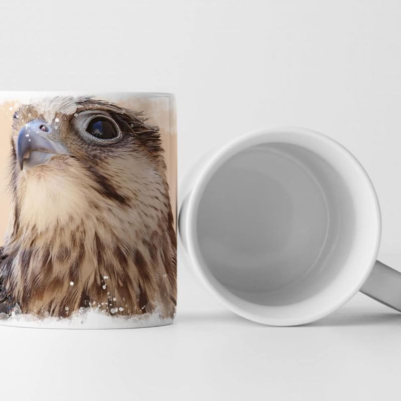 Tasse Geschenk Tierfotografie – Schöne Nahaufnahme eines Falken