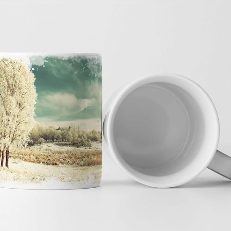 Tasse Geschenk Landschaftsfotografie – Gefrorene Winterlandschaft mit Baum