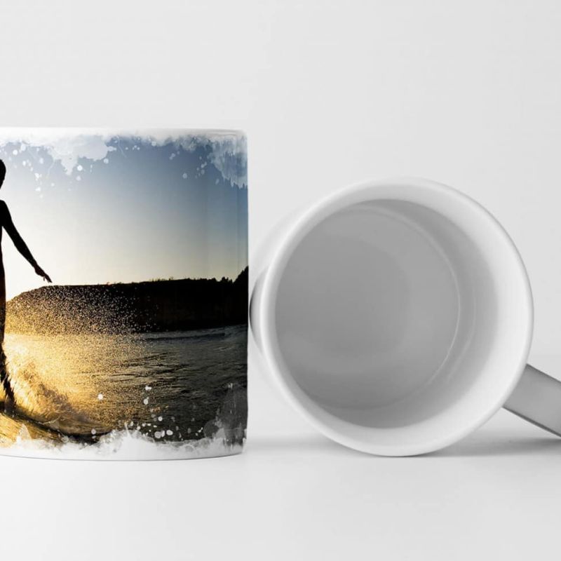 Tasse Geschenk Landschaftsfotografie – Surfer beim Wellenreiten