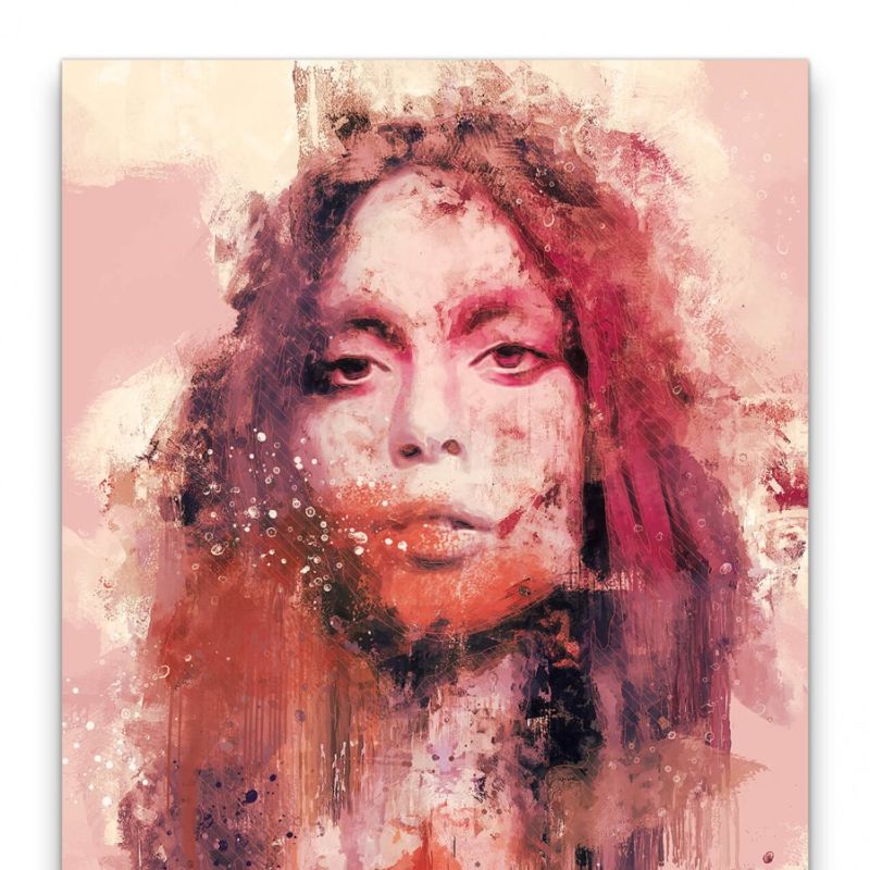 LadyGaga Porträt Abstrakt Kunst Popikone Musikerin Farben 60x90cm Leinwandbild