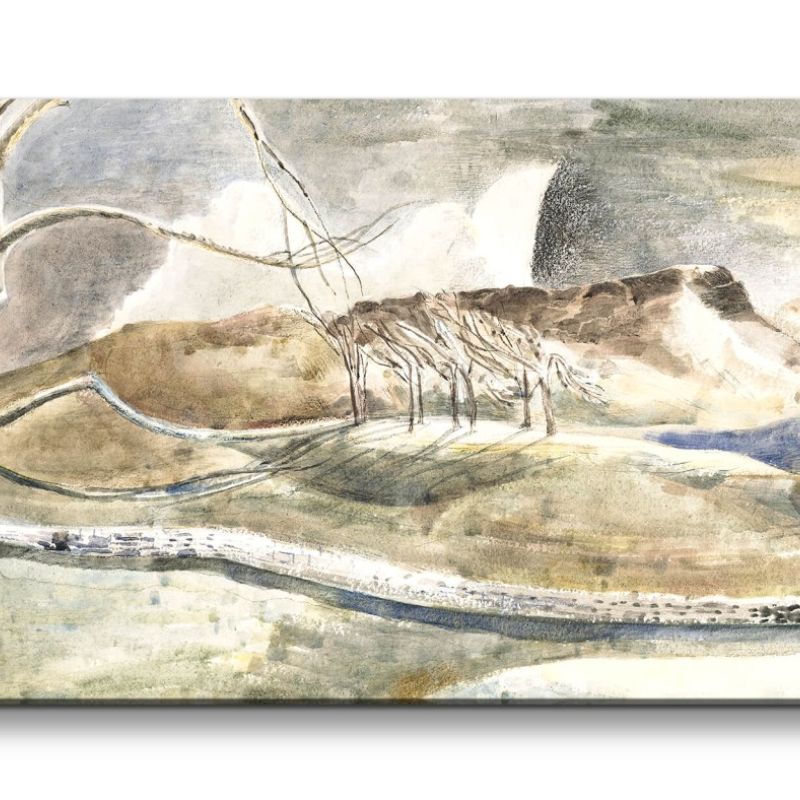 Remaster 120x60cm Paul Nash weltberühmtes Wandbild Moonrise over Cleeve Hill Landschaft