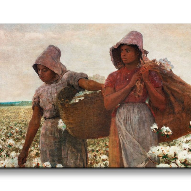 Remaster 120x60cm Winslow Homer weltberühmtes Wandbild The Cotton Pickers Baumwolle Feld