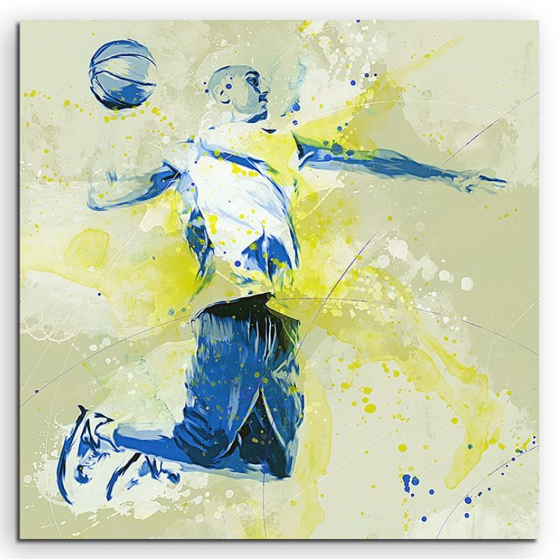 Basketball IV 60x60cm SPORTBILDER Paul Sinus Art Splash Art Wandbild Aquarell Art