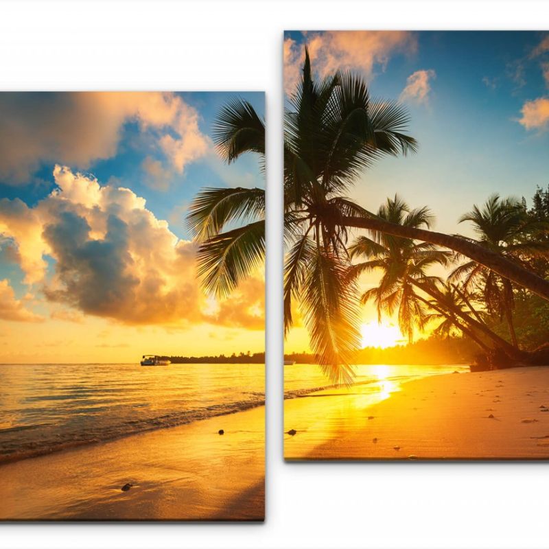 Palmen am Strand Wandbild in verschiedenen Größen