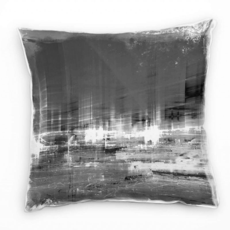 City, Nacht, Verschwommen, grau Deko Kissen 40x40cm für Couch Sofa Lounge Zierkissen