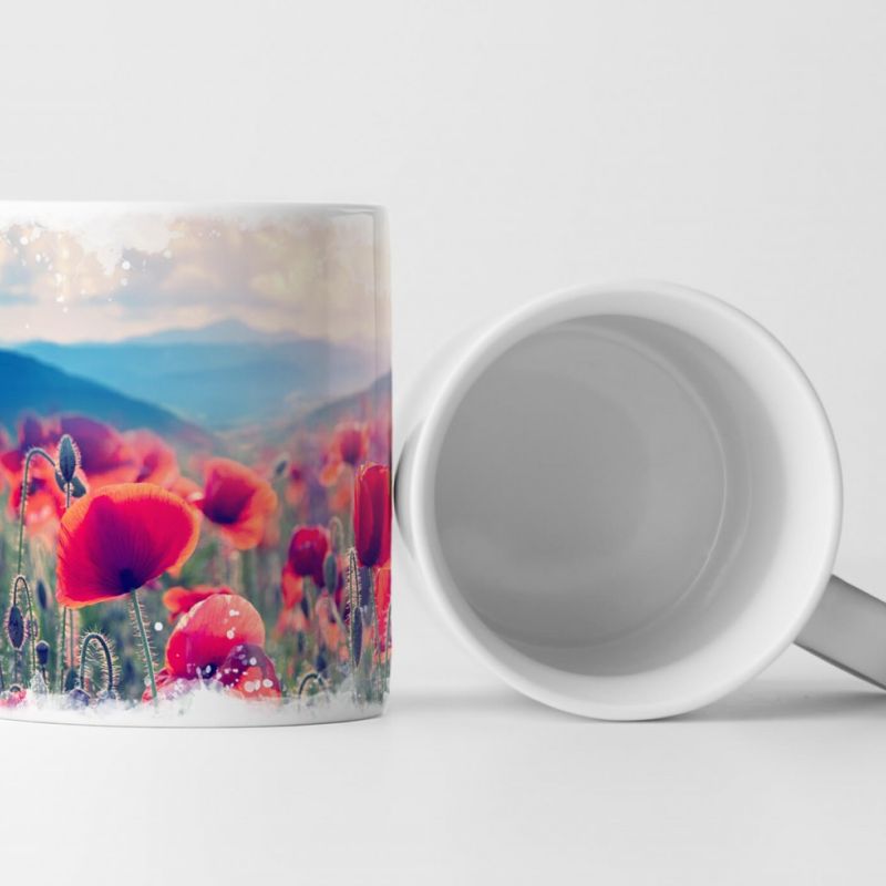 Tasse Geschenk Bergwiese mit Klatschmohn