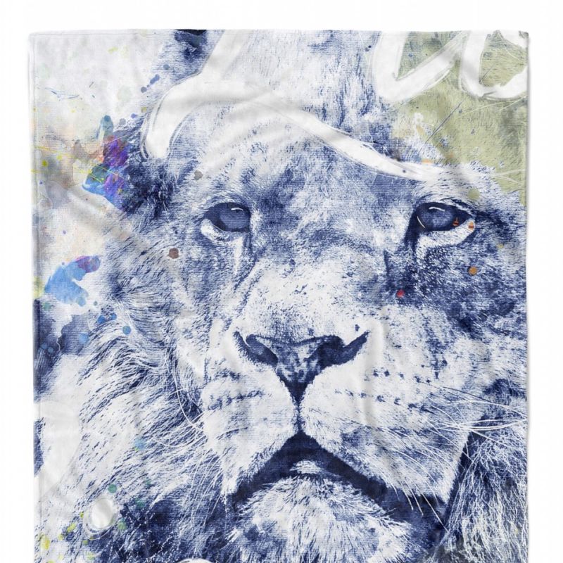 Handtuch Strandhandtuch Saunatuch Kuscheldecke SplashArt Tier Serie Kunstvoll Lion II Mot