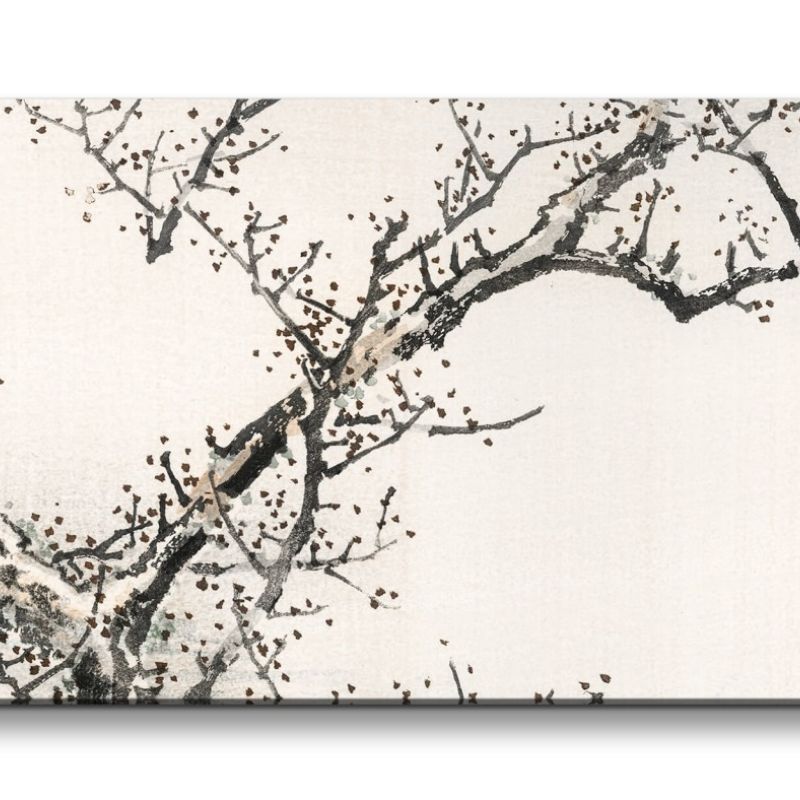 Remaster 120x60cm Traditionelle japanische Kunst Zeitlos Minimalistisch Harmonie Zeige Baum