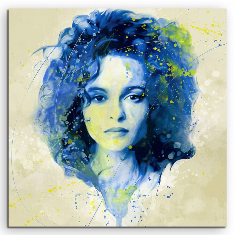 Helena Bonham Aqua 60x60cm Wandbild Aquarell Art