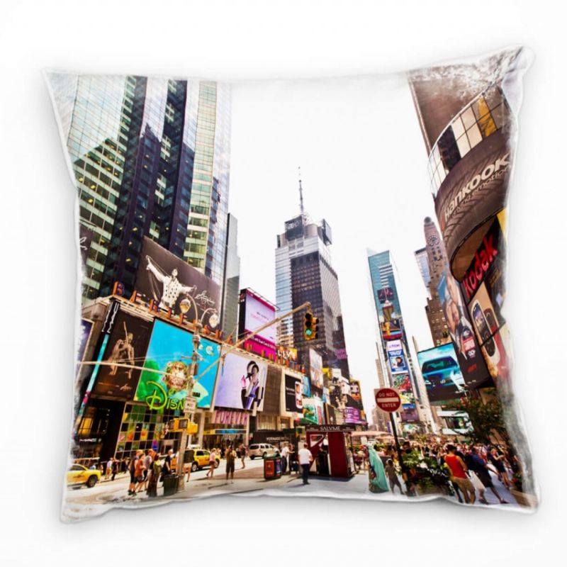 Urban und City, bunt, Times Square, New York Deko Kissen 40x40cm für Couch Sofa Lounge Zierkissen