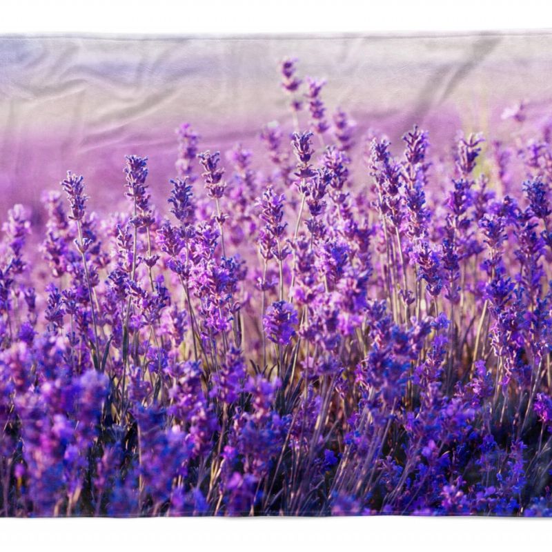 Handtuch Strandhandtuch Saunatuch Kuscheldecke  mit Fotomotiv Lavendel Blau Wild