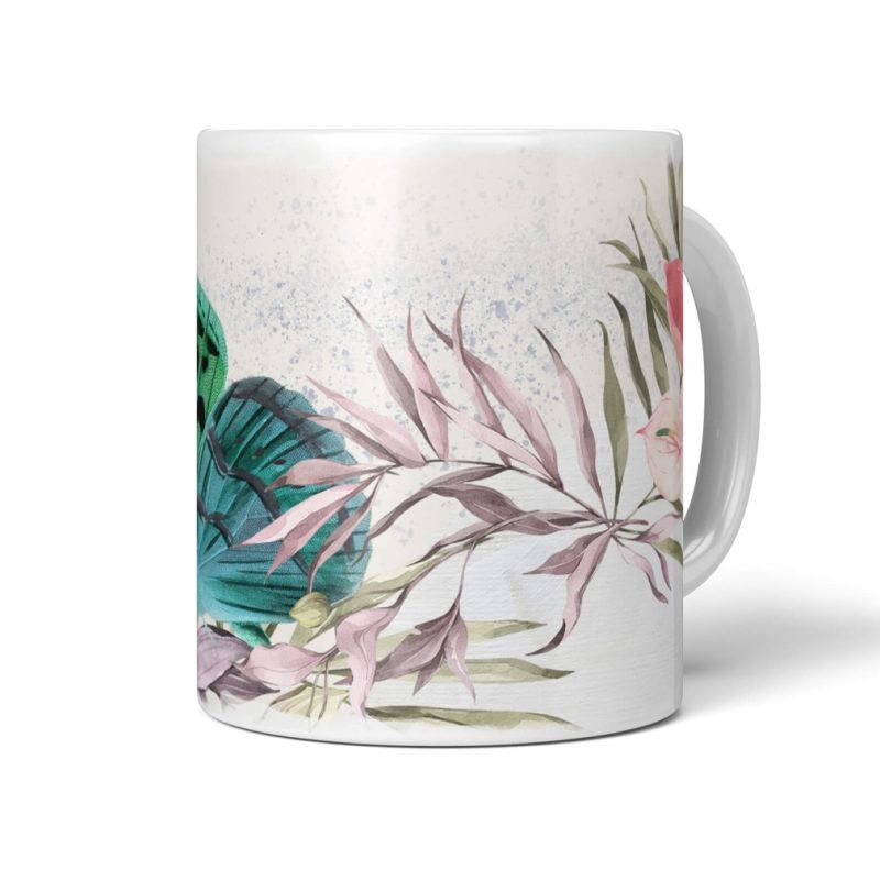 Dekorative Tasse mit schönem Motiv Schmetterling Vintage Blumen Blüten Sommer Kunstvoll